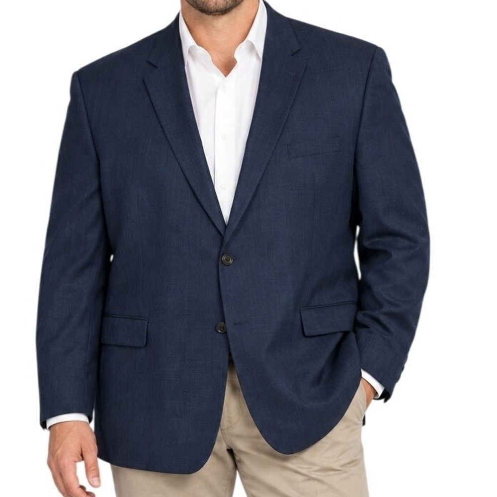 Lauren Ralph Lauren Navy Blue 100% Wool 2-Button Blazer Men's 56R